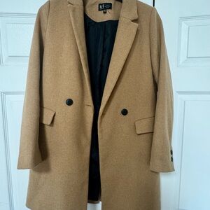 Zara Camel Coat with Black Lining